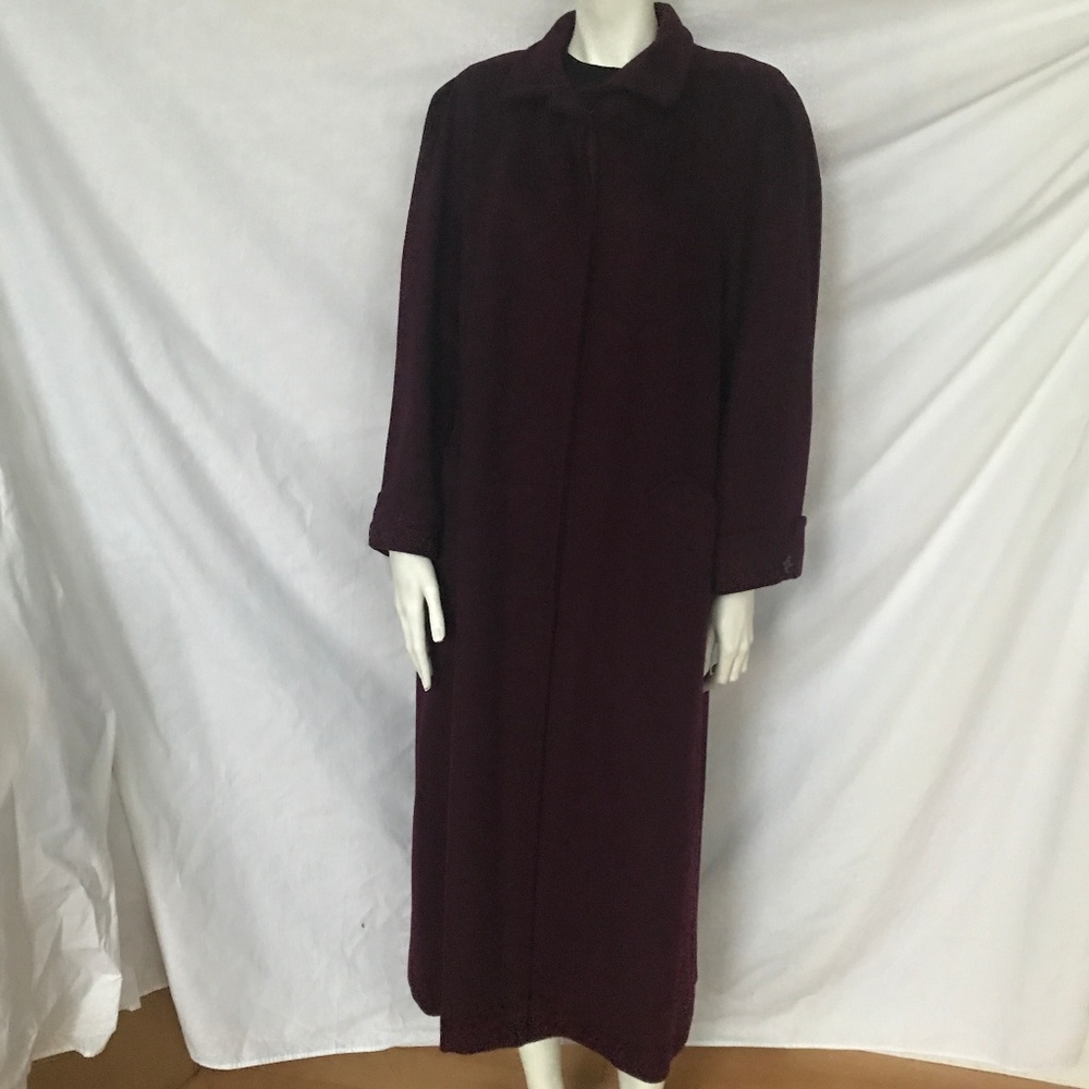 Searle Wool Coat LONG Flowing Full Length NEW! Berry 4 Small RARE UNIQUE STAPLE - Picture 4 of 8